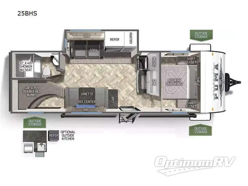 2024 Palomino Puma 25BHS Floorplan Photo