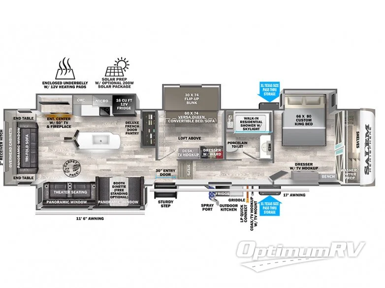 2024 Forest River Salem Hemisphere 369BL RV Floorplan Photo