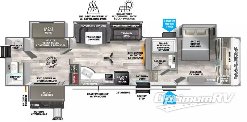 2024 Forest River Salem Hemisphere 356QB RV Floorplan Photo