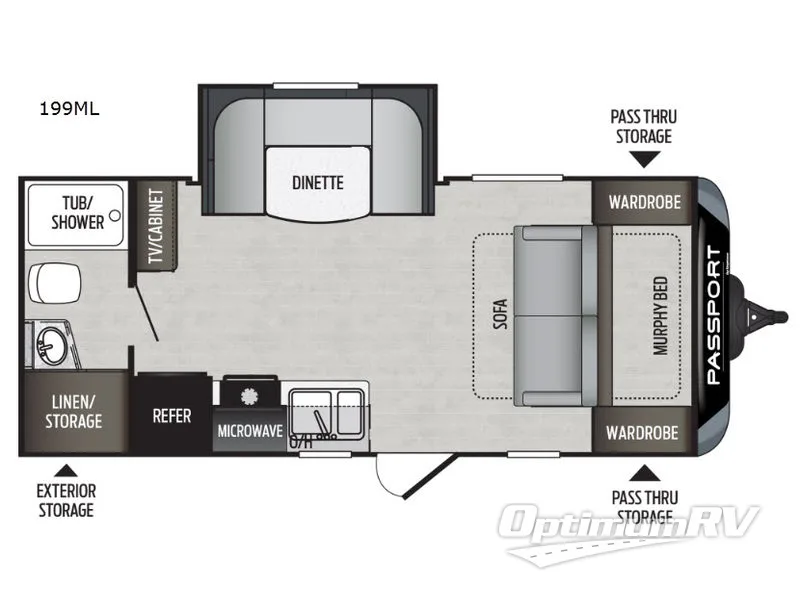 2019 Keystone Passport 199ML Express RV Floorplan Photo