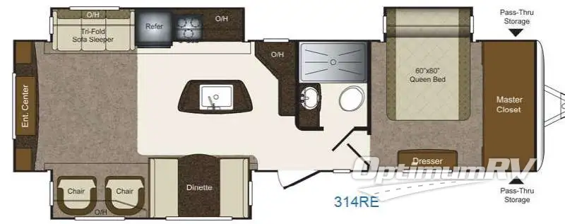 2015 Keystone Laredo 314RE Floorplan Photo