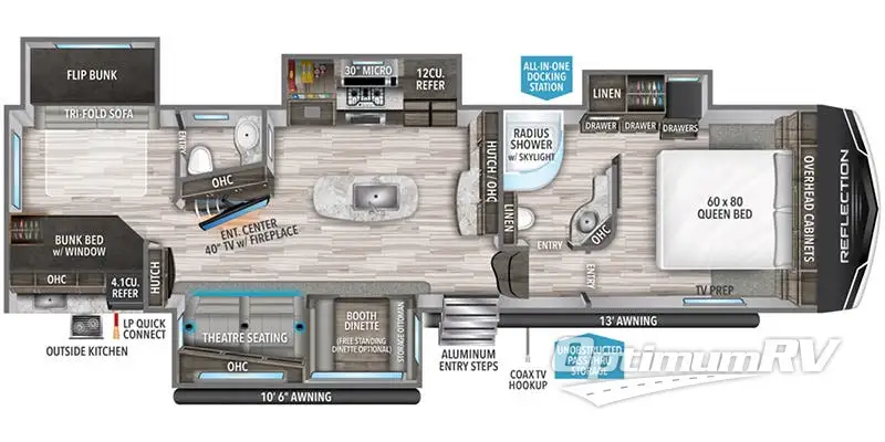 2022 Grand Design Reflection 311BHS RV Floorplan Photo