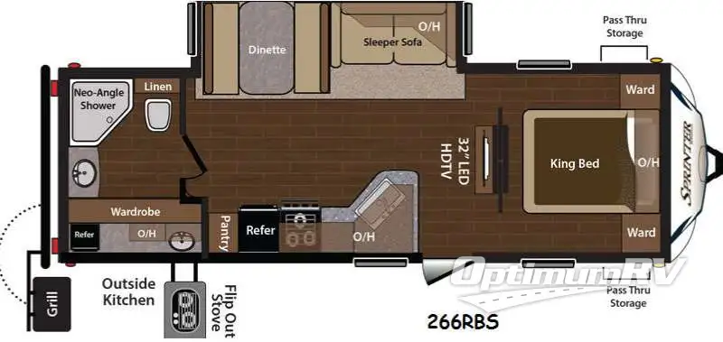 2015 Keystone Sprinter 266RBS RV Floorplan Photo