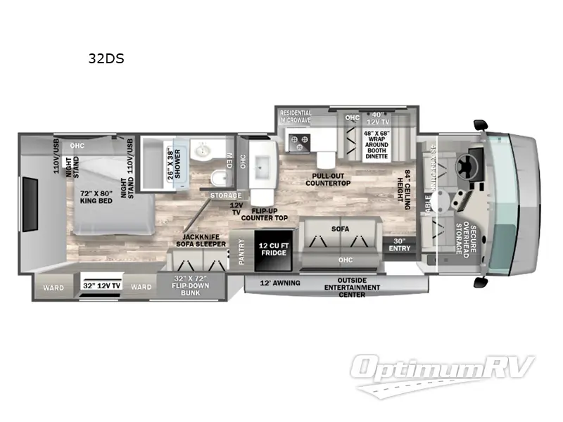 2023 Forest River FR3 32DS RV Floorplan Photo