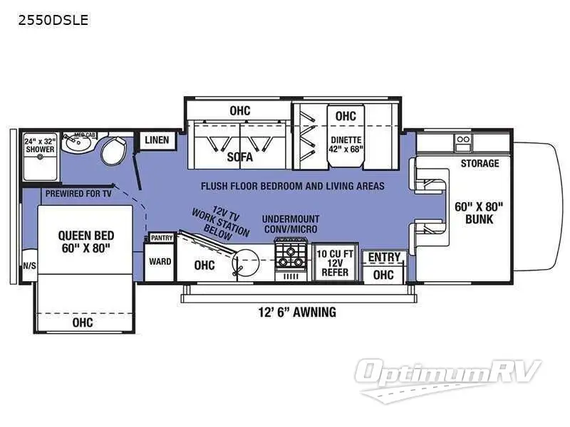 2022 Forest River Sunseeker LE 2550DSLE RV Floorplan Photo