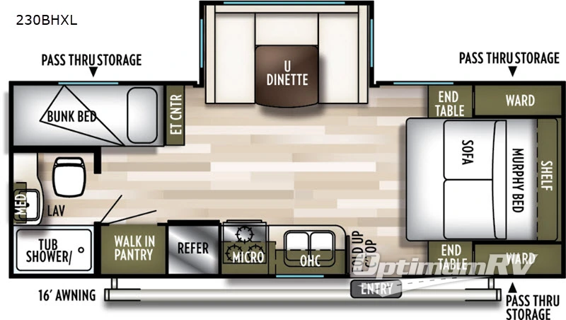 2019 Forest River Wildwood X-Lite 230BHXL RV Floorplan Photo