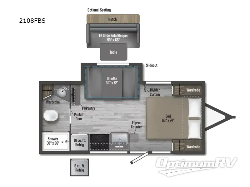 2025 Winnebago Micro Minnie 2108FBS Floorplan Photo