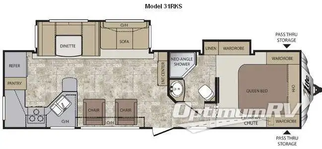 2013 Keystone Cougar X-Lite 31RKS Floorplan Photo