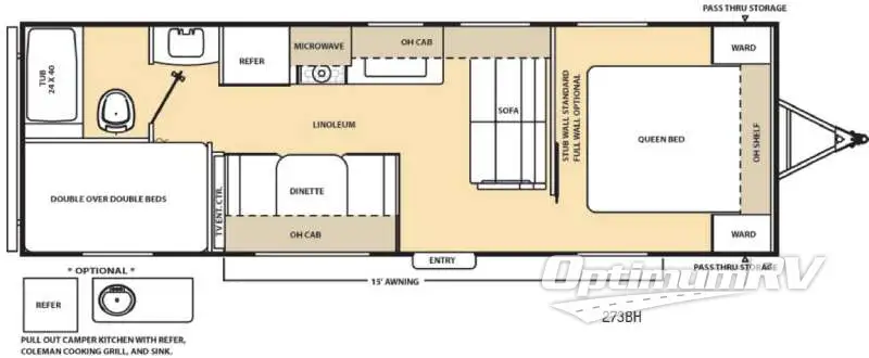 2016 Coachmen Catalina 273BH Floorplan Photo