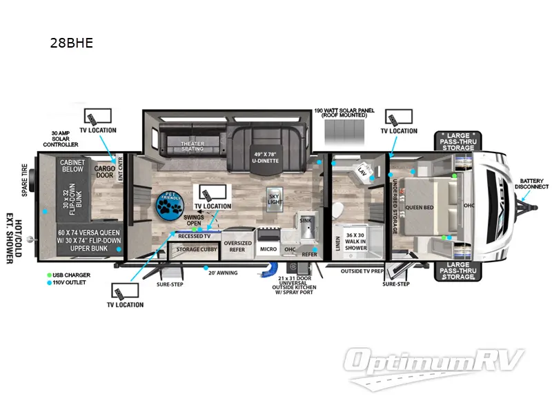 2023 Forest River Vibe 28BHE Floorplan Photo