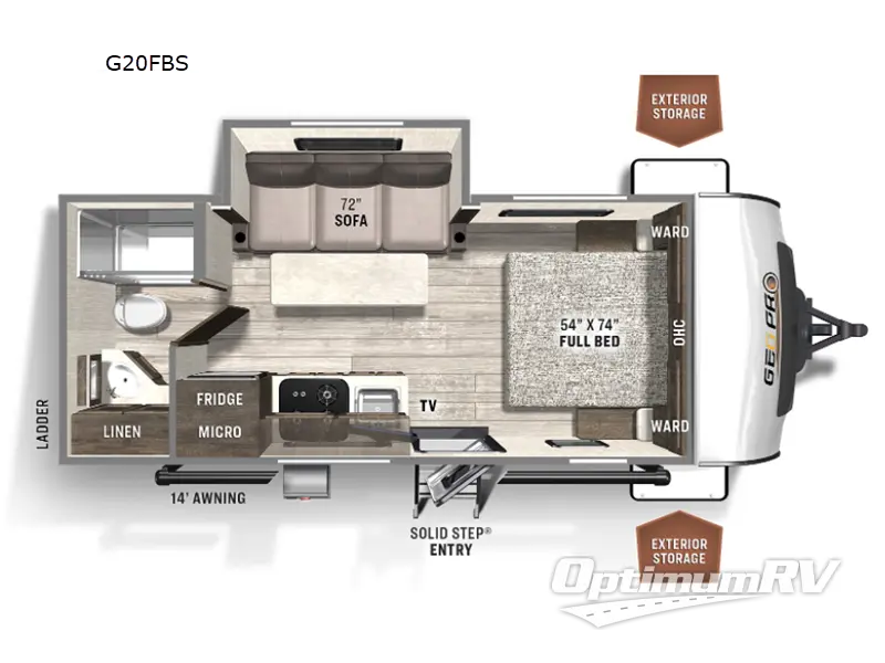 2023 Forest River Rockwood GEO Pro G20FBS Floorplan Photo