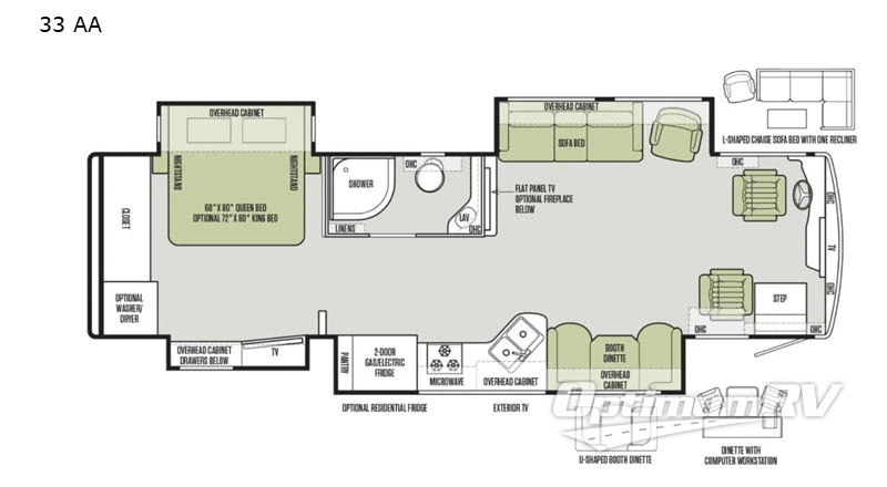 2019 Tiffin Allegro RED 33 AA Floorplan Photo