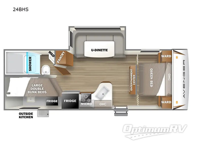 2022 Prime Time Avenger 24BHS Floorplan Photo