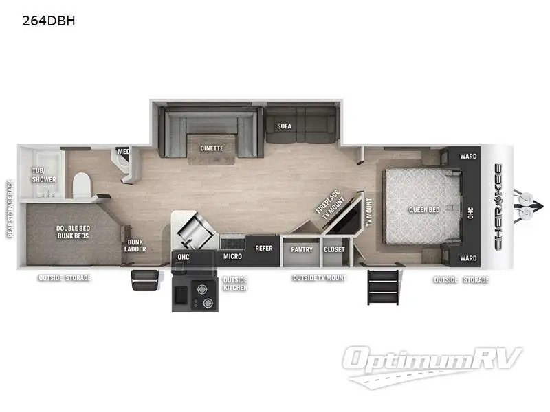 2021 Forest River Cherokee 264DBH Floorplan Photo