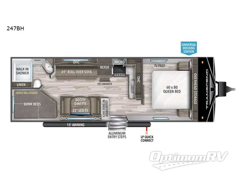 2022 Grand Design Transcend Xplor 247BH RV Floorplan Photo