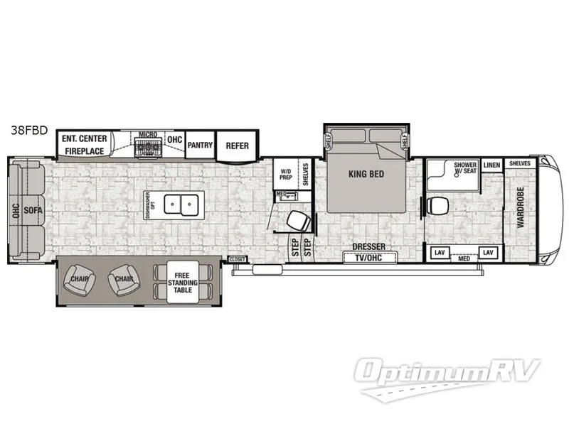 2019 Forest River Cedar Creek Hathaway Edition 38FBD RV Floorplan Photo