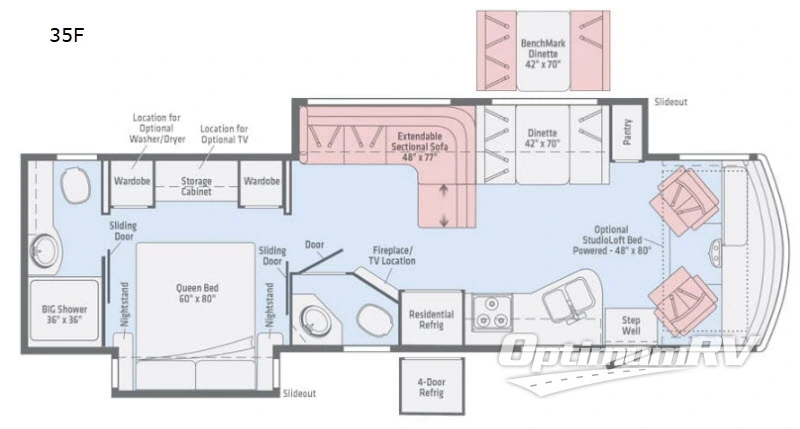 2019 Winnebago Vista LX 35F Floorplan Photo