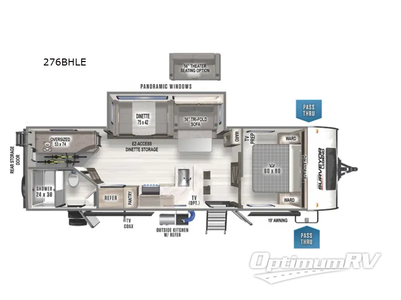2022 Forest River Surveyor Legend 276BHLE Floorplan Photo