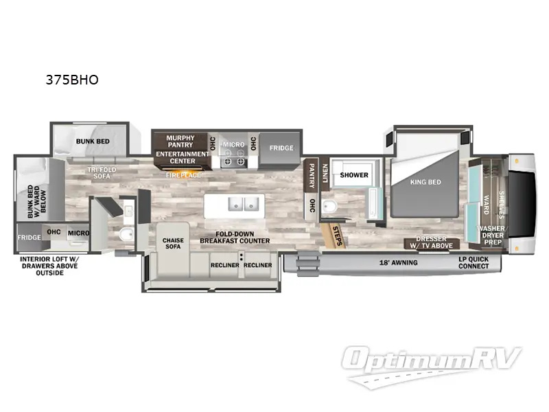 2023 Forest River Cedar Creek 375BHO Floorplan Photo