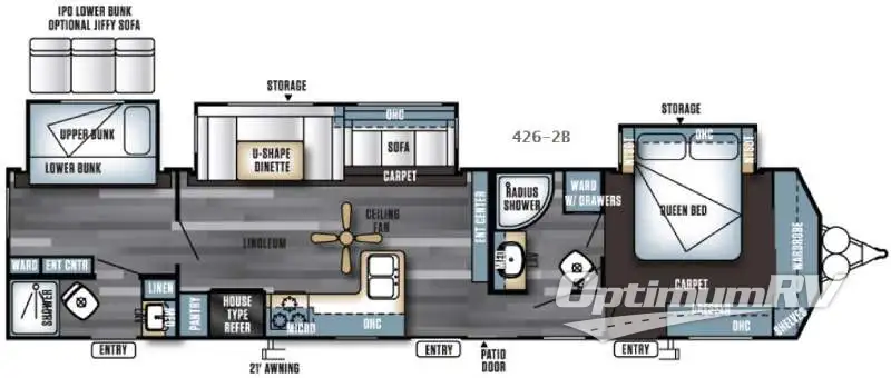 2016 Forest River Salem Villa Series 426-2B Classic Floorplan Photo