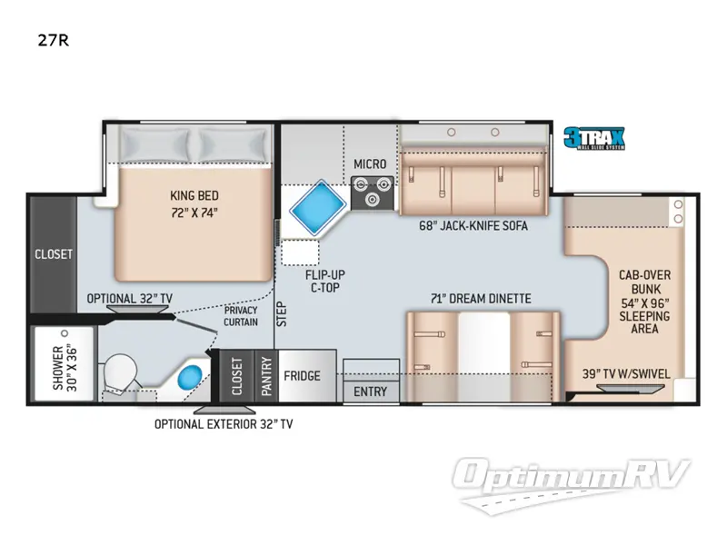 2022 Thor Chateau 27R Floorplan Photo