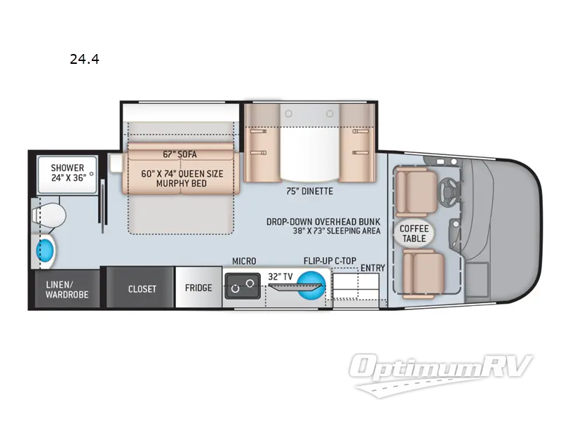 2022 Thor Axis 24.4 Floorplan Photo