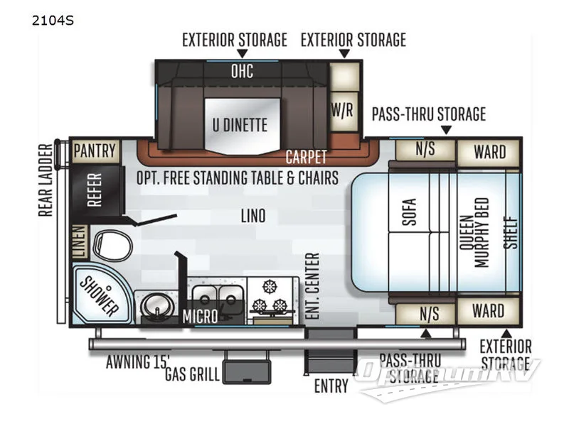 2019 Forest River Rockwood Mini Lite 2104S Floorplan Photo