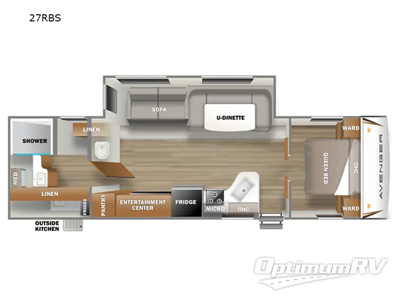 2022 Prime Time Avenger 27RBS RV Floorplan Photo