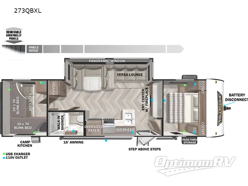 2022 Forest River Wildwood X-Lite 273QBXL Floorplan Photo