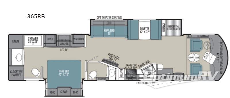 2021 Coachmen Sportscoach SRS 365RB RV Floorplan Photo