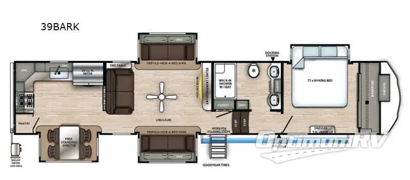 2021 Forest River Sandpiper 39BARK Floorplan Photo