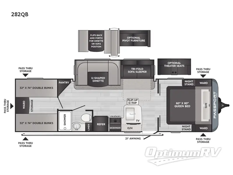 2022 Keystone Passport SL 282QB RV Floorplan Photo