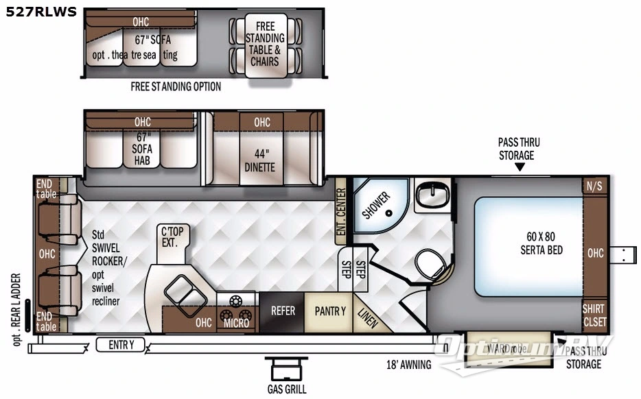 2017 Forest River Flagstaff Super Lite 527RLWS Floorplan Photo