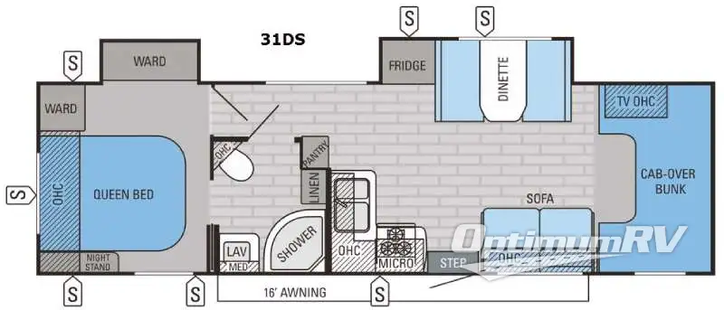 2016 Jayco Greyhawk 31DS Floorplan Photo