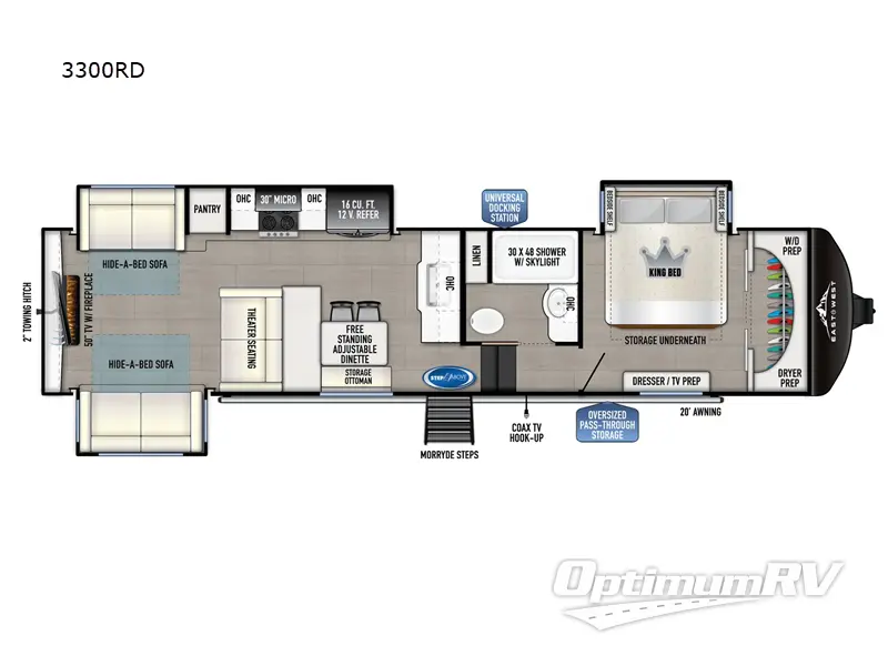 2024 Forest River Blackthorn 3300RD RV Floorplan Photo