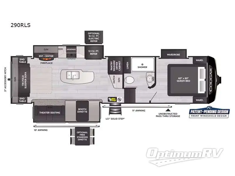 2022 Keystone Cougar 290RLS RV Floorplan Photo