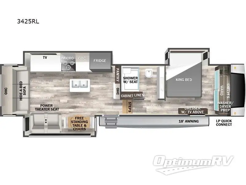 2023 Forest River Cedar Creek Experience 3425RL RV Floorplan Photo