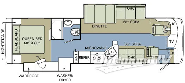 2008 Holiday Rambler Vacationer 34 SBD Floorplan Photo