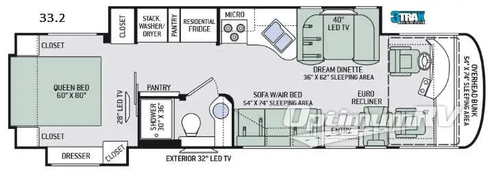 2017 Thor Palazzo 33.2 RV Floorplan Photo