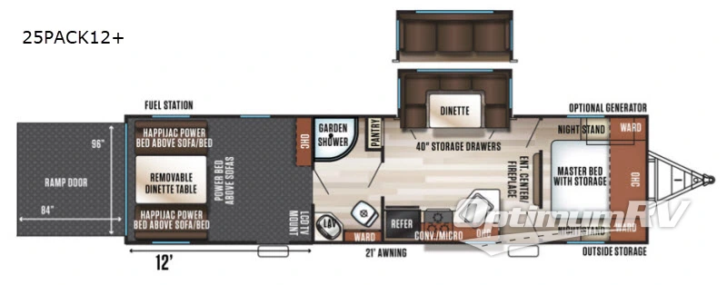 2019 Forest River Cherokee Wolf Pack 25PACK12+ Floorplan Photo
