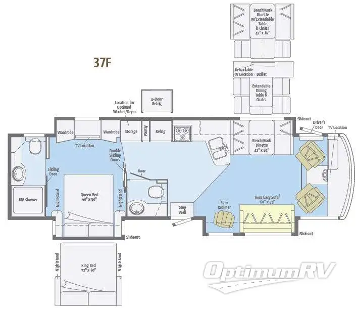 2014 Winnebago Adventurer 37F RV Floorplan Photo