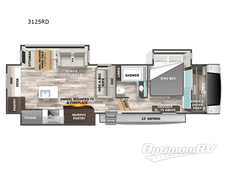 2024 Forest River Cedar Creek Experience 3125RD RV Floorplan Photo