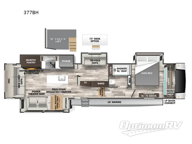 2024 Forest River Cedar Creek 377BH RV Floorplan Photo