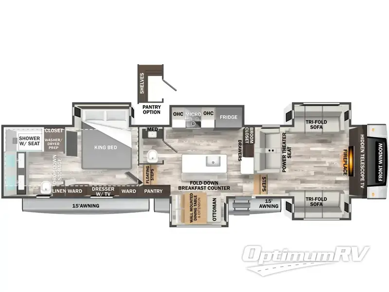 2024 Forest River Cedar Creek 371FL RV Floorplan Photo