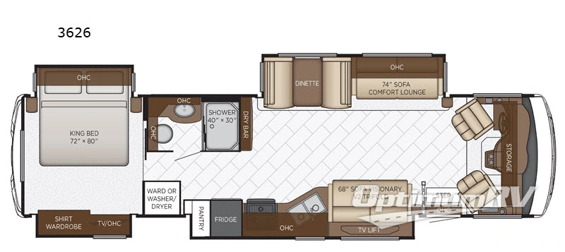 2021 Newmar Bay Star 3626 RV Floorplan Photo