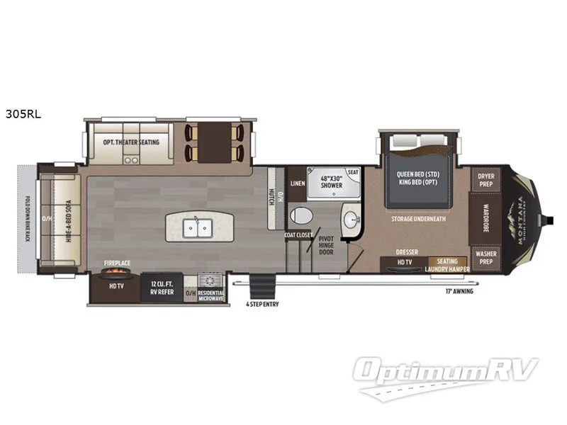 2017 Keystone Montana High Country 305RL Floorplan Photo