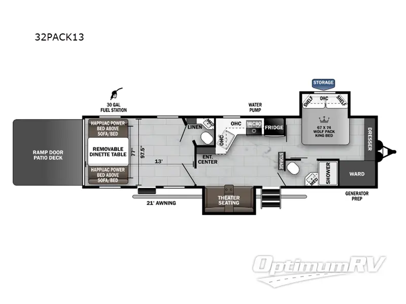 2024 Forest River Cherokee Wolf Pack 32PACK13 Floorplan Photo