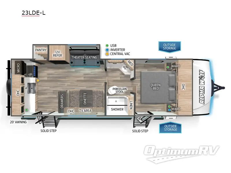 2024 Forest River Cherokee Alpha Wolf 23LDE-L RV Floorplan Photo