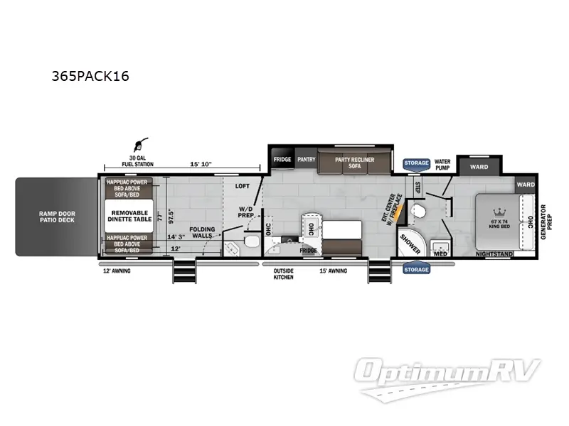 2024 Forest River Cherokee Wolf Pack 365PACK16 Floorplan Photo
