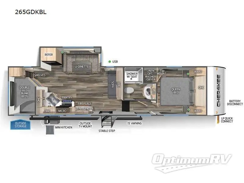 2024 Forest River Cherokee Black Label 265GDKBL RV Floorplan Photo